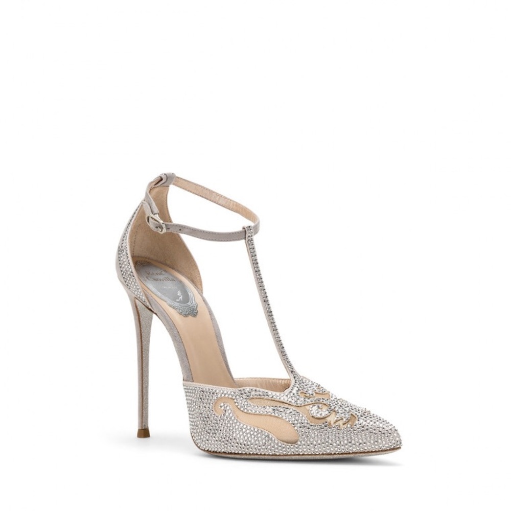 Rene Caovilla Bella Napa Pump Strass 115 New 36.5